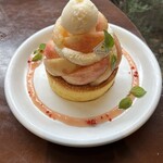カフェ アクイーユ - 2024年7〜8月　桃とアールグレイのパンケーキ