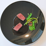 ヌーヴェル・エポック - ランチコース 14450円 のくまもとあか牛サーロンの備長炭炙り焼 国産ワインで仕上げた芳醇な赤ワインソースと旬の野菜を添えて