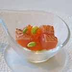 ヌーヴェル・エポック - ランチコース 14450円 の桜鱒のマリネ
