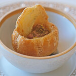 ヌーヴェル・エポック - ランチコース 14450円 のチーズ風味シュー 鶏白レバームース