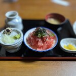 十割そば森本屋 - 冷たいお蕎麦 ミニセット 2,000円 (もりそば、ミニまぐろ丼、お味噌汁、お漬物)