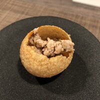 DRAQUIRE - 一品目　手で食べる。外サクサク、鶏ひき肉、クミン、いろいろ