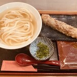讃岐うどん酒場 川金 - かけ　＋ちくわ天