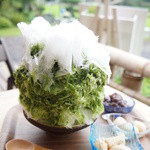 抹茶（600円）＋白玉、わらび餅、あんこトッピング（各100円）
          