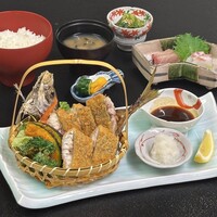 あじフライ定食（刺身付き）