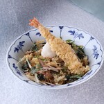 吉祥庵 - 白海老のおろし天バラぶっかけ蕎麦