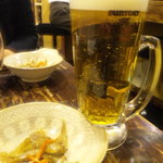 たつ家 - 生ビール・お通し