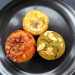 カナエタ - マフィン(バナナ、ブルーベリークリームチーズ、抹茶ホワイトチョコ)