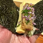 銀座 しのはら - 手巻き寿司　胡瓜　穴子　ネギとろ