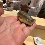 銀座 しのはら - 鮎の握り　滋賀犬上川　炭火焼き