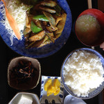 みさき - ナスとピーマンの味噌炒め定食