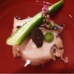 うぶか - 2014.8.  腕物 『ずわい蟹真蒸 ズッキーニ 鮑 青柚子』