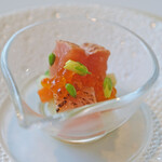 ヌーヴェル・エポック - ランチコース 14450円 の桜鱒のマリネ