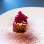 プレゼンテ スギ - 2025.6 キョン温製タルタル 発酵生姜 大根餅 ひばオイルマヨネーズ 発酵紫キャベツ