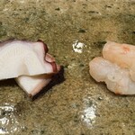 神田錦町 鮨たか晴 - 蛸（福島）・牡丹海老（北海道）