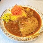 カレーパーラー きふじん - 骨付チキンカレー（小）＋アチャール2倍