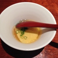 よろにく - トウモロコシ豆腐　ホタテのジュレ掛け