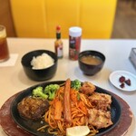 喫茶 K - 鉄板大人プレート（1,350円） +200円で定食セット