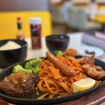 喫茶 K - 鉄板大人プレート（1,350円） +200円で定食セット