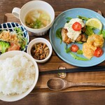 TOSHIYAnoGOHAN - チキン南蛮とエビチリマヨ1,400円 ごはん(大)