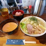 中華そば GO.TO.KU 仁 - 明太子つけ麺[大大盛]1250円 マグロたたき丼400円