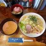 中華そば GO.TO.KU 仁 - 明太子つけ麺[大大盛]1250円 マグロたたき丼400円