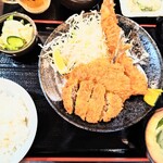 えんちゃん食堂 - ミックスフライ定食