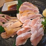 七乃花 - 名古屋コーチン鶏刺三種盛り