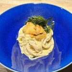 ゆにゆも - 生ウニとトウモロコシ冷製全粒粉和え麺