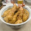 天義 - 海老天丼 ... 海老が4尾と蓮根、茄子、大葉? の天麩羅が乗っていたかしら