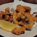 でん楽 - タコ唐揚げ、、イカもタコも揚げるとうまい。