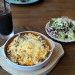 カフェレストラン亜詩麻 - きのこの焼きカレーセット　1,600円