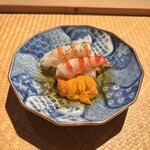Hijikata - 礼文島雲丹、寄せ長芋、天然車海老、振り柚子 
