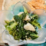 酒菜 原始焼き 竹さき - 炭焼魚 ケール アンチョビ和え