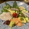 酒菜屋 志らい - 刺身(縞鯵、アコウ、赤貝) 1,500円