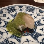 私房菜 きた川 - 平貝とアオリイカの椒麻ソース