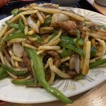 浜っ子 麺八 - ピーマンと豚肉炒めの定食