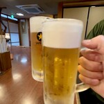 どぜう・四季料理 やぶや - まずは黒ラベル生で出会いに乾〜杯♪
      ”(*>∀<)っ凵凵c (>∀<*)ｶﾝﾊﾟｰｲ!!!