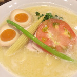 銀座 篝 - 鶏白湯SOBA(並)に味玉トッピング