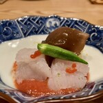 306067017 - 鱧(はも)の梅肉ソース　金糸瓜添え