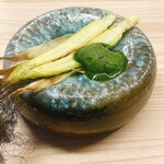 銀座 際際 - 皮付きヤングコーンと自家製ジェノベーゼバター