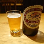 川万 - クラシックラガー大瓶850円で乾杯！
