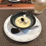 厨屋蝸廬 - 和三盆糖ときな粉のアイスクリーム(ｴｽﾌﾟﾚｯｿｺｰﾋｰで炊いた黒豆ﾄｯﾋﾟﾝｸﾞ)