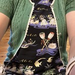 厨屋蝸廬 - ﾊﾜｲ柄ﾉｰｽﾘｰﾌﾞﾛﾝｸﾞOP＋ｸﾞﾘｰﾝﾆｯﾄcd