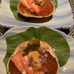 神戸 かに傳 - カニの甲羅盛り