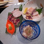 博多水炊き・鶏すき鍋 西新初喜 - 刺身盛り合わせ