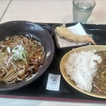 ゆで太郎 もつ次郎 - 朝そばカレーセット いまだに500円を維持