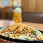 喫茶 ミキ - 鉄板海老フライあんかけスパ（大盛360g）