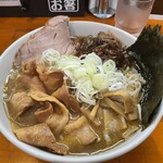 一条流がんこラーメン - 100SP1200円の大盛100円、焦がしネギ150円