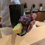 銀座 しのはら - 卵焼き、鮪、穴子、胡瓜の巻き物